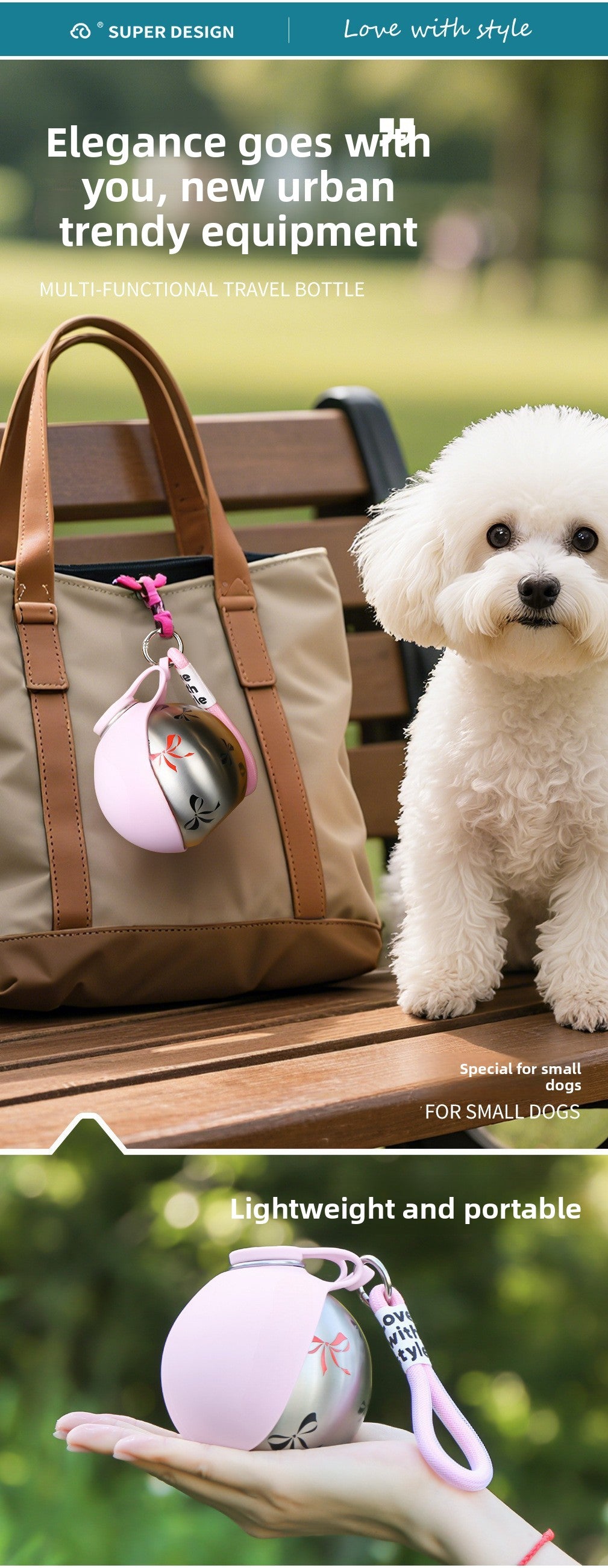 Portable Stainless Steel Pet Travel Water Bottle